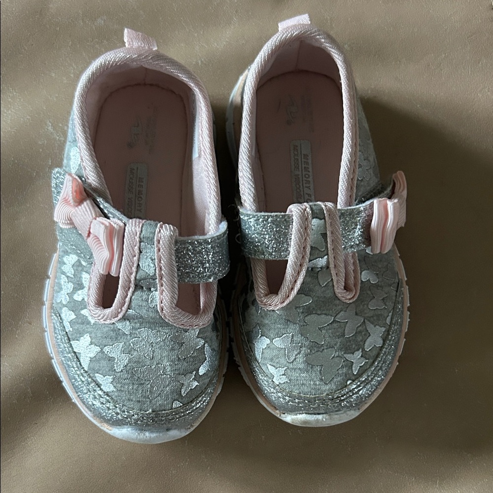 5/$20 Pink and Silver Kids Sneakers